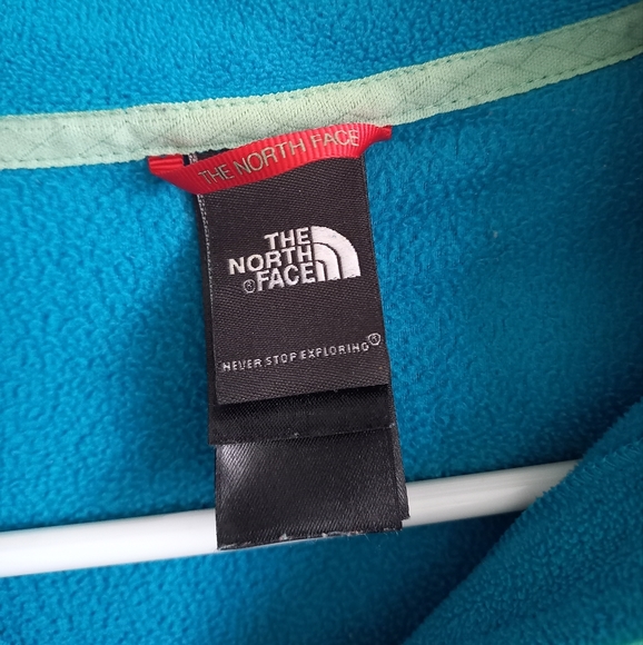 Women's northface fleece teal Pullover sweater jacket size small 1/4 zip S - Picture 9 of 12